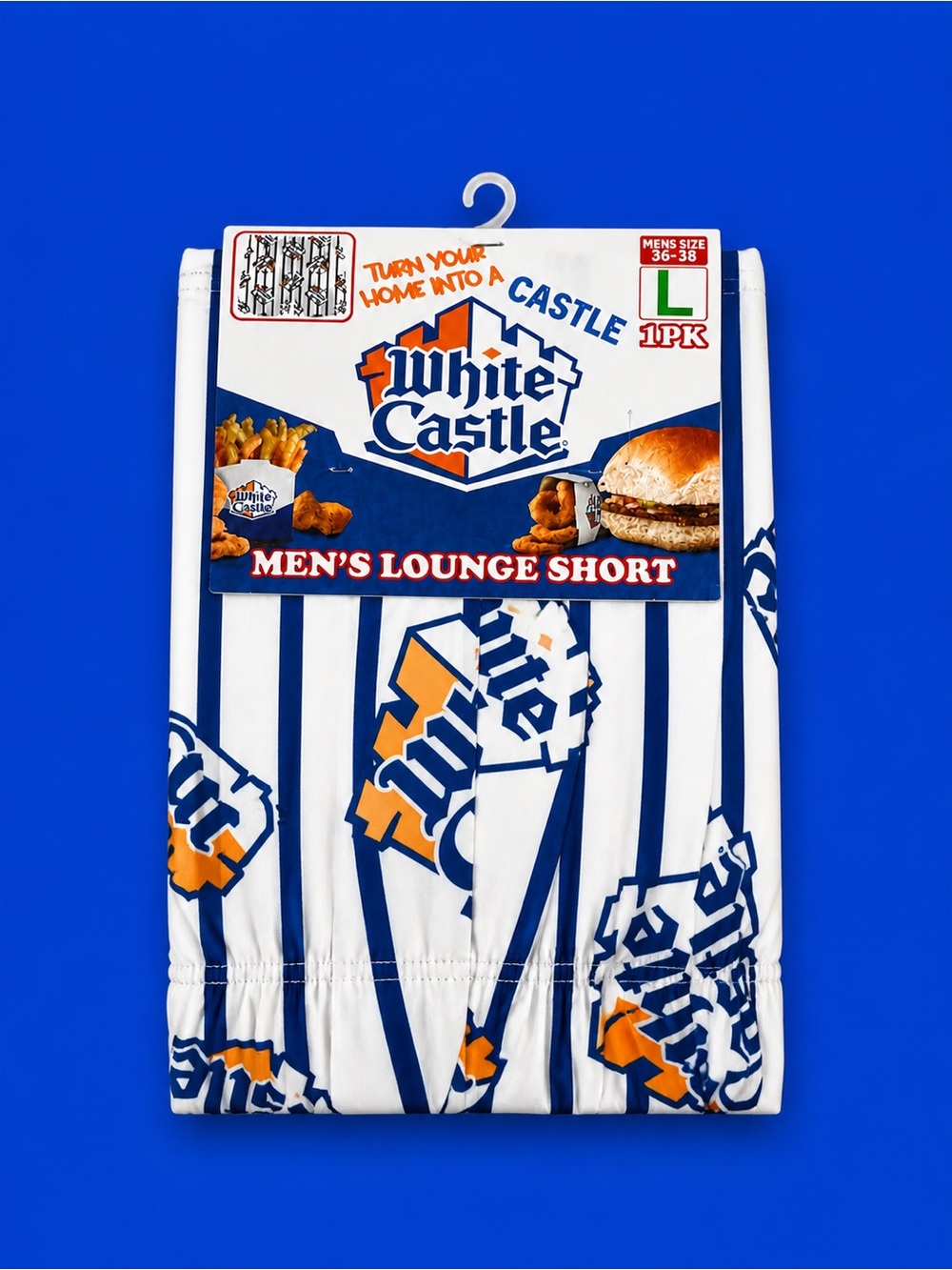 Men’s Boxer Briefs - White & Blue and Yellow Logo,  White Castle